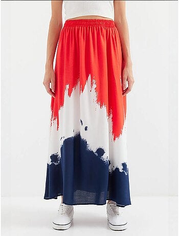 Jupe longue en viscose à motifs bdart