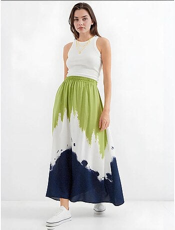 Jupe longue en viscose à motifs bdart