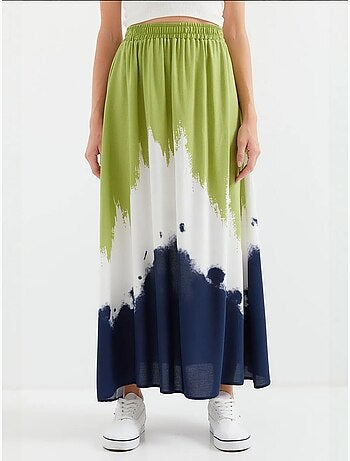 Jupe longue en viscose à motifs bdart