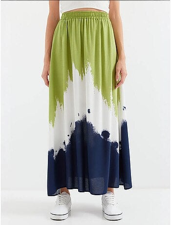Jupe longue en viscose à motifs bdart