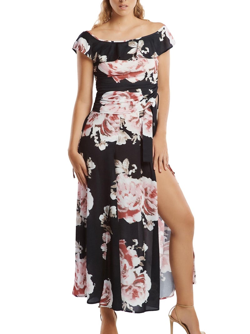 Jupe longue estivale Hawaii Noir - Kiabi