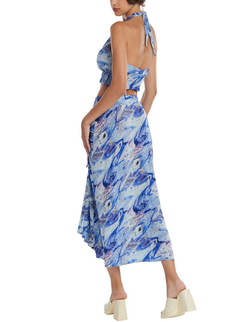 Jupe longue estivale Indonesia Bleu - Kiabi