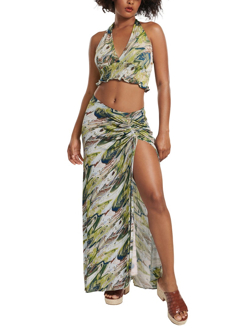 Jupe longue estivale Indonesia Vert - Kiabi