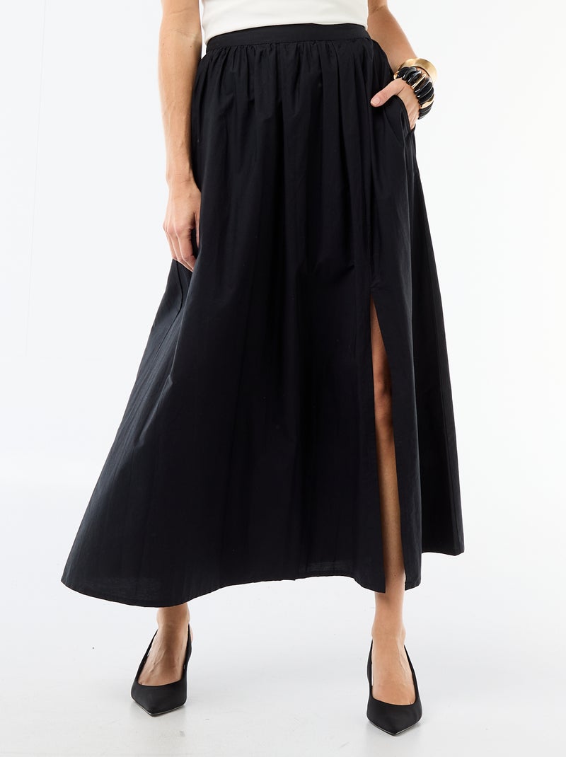 Jupe longue et large évasée Noir - Kiabi