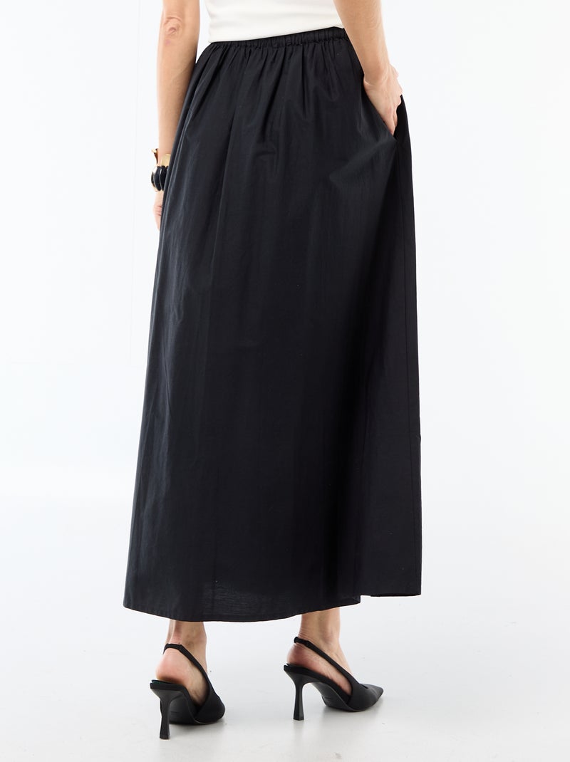 Jupe longue et large évasée Noir - Kiabi