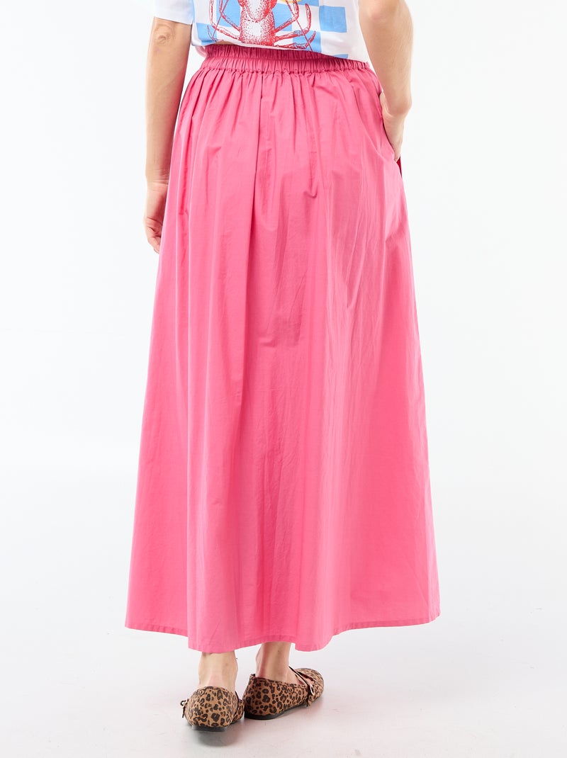 Jupe longue et large évasée Rose - Kiabi