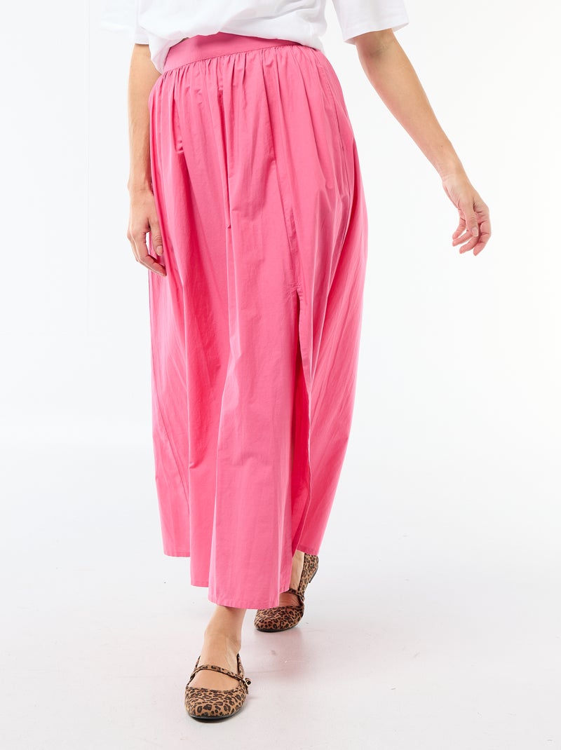 Jupe longue et large évasée Rose - Kiabi
