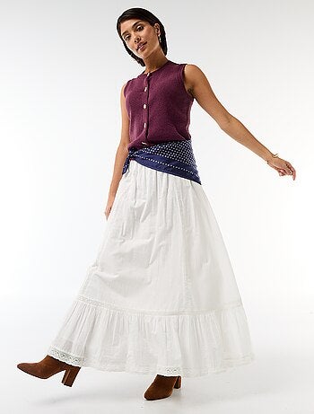 Jupe longue évasée avec macramé