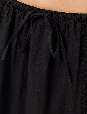 Jupe longue évasée avec macramé