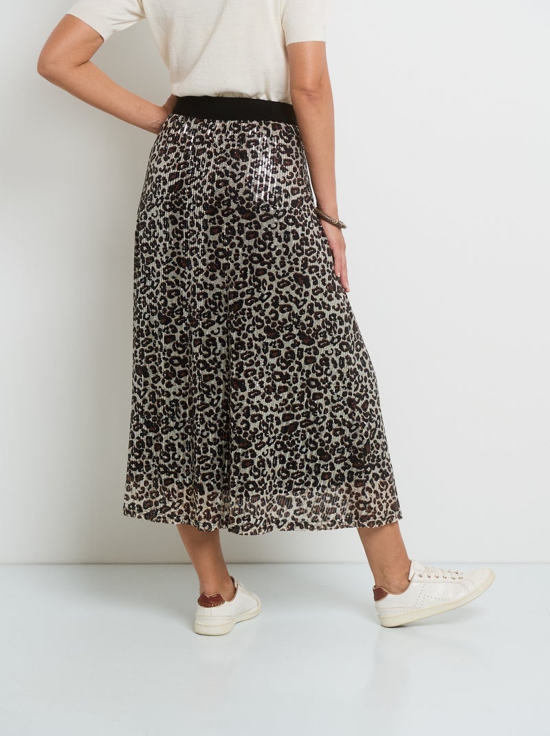 Jupe longue évasée en résille à sequins - AFIBEL Multicolore - Kiabi