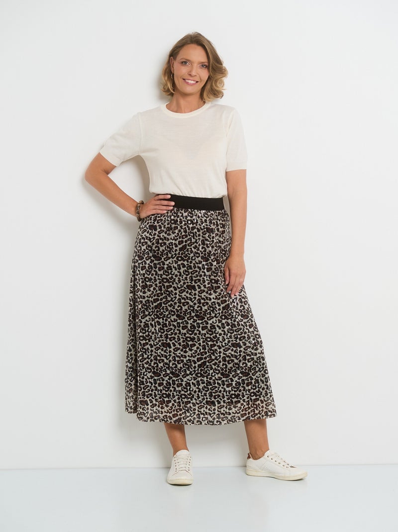 Jupe longue évasée en résille à sequins Multicolore - Kiabi