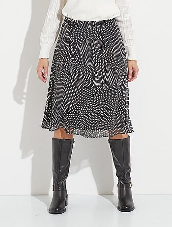 Jupe longue évasée en voile graphique - Afibel