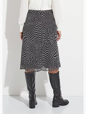 Jupe longue évasée en voile graphique - Afibel