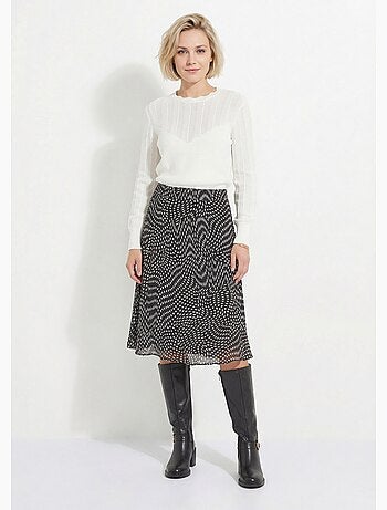 Jupe longue évasée en voile graphique - Afibel