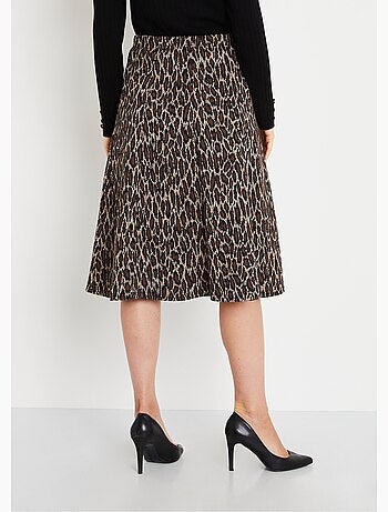 Jupe longue évasée maille jacquard - Afibel