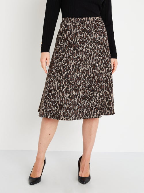 Jupe longue évasée maille jacquard - Afibel - Kiabi