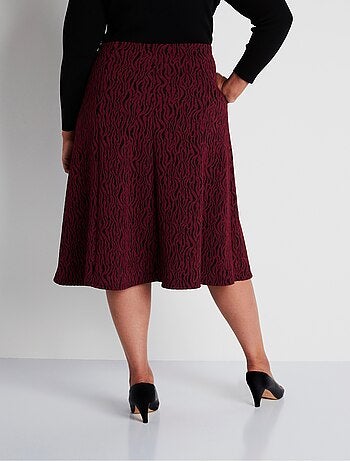 Jupe longue évasée maille jacquard