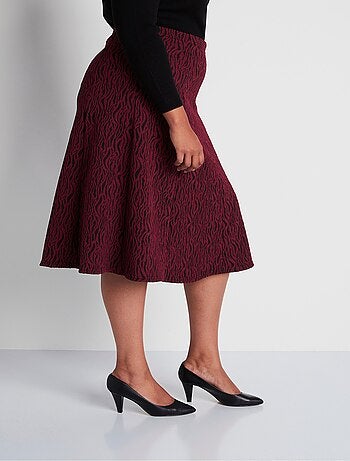 Jupe longue évasée maille jacquard