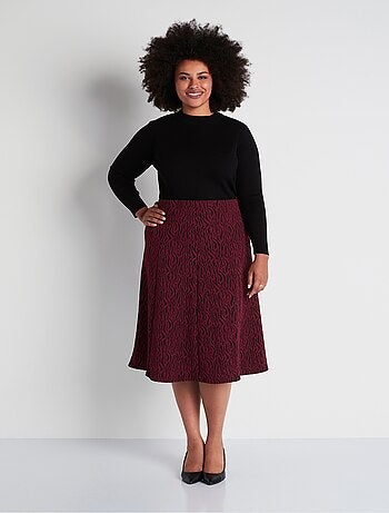 Jupe longue évasée maille jacquard