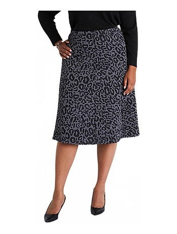 Jupe longue évasée maille jacquard