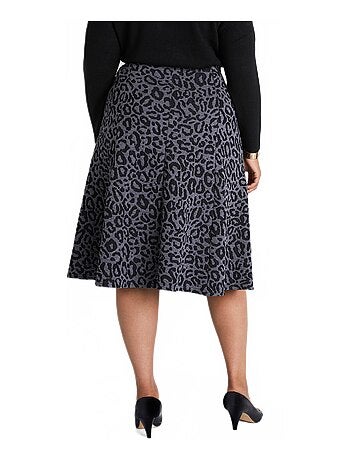 Jupe longue évasée maille jacquard