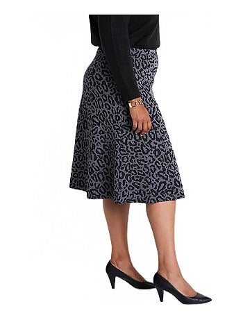 Jupe longue évasée maille jacquard