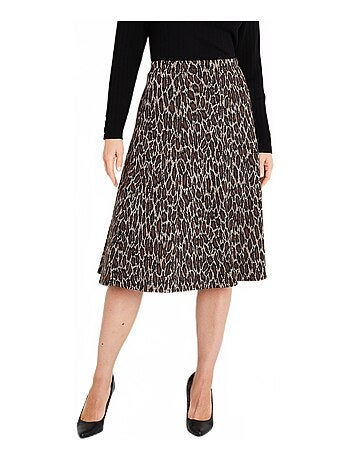 Jupe longue évasée maille jacquard