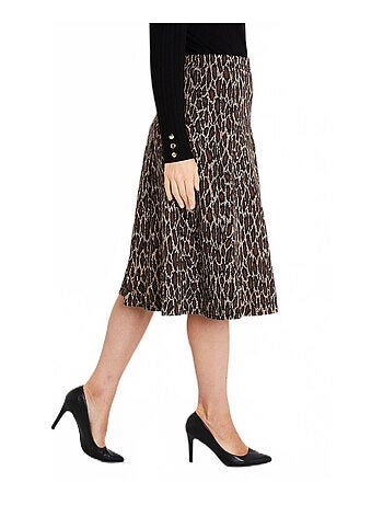 Jupe longue évasée maille jacquard