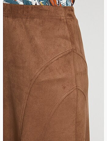 Jupe longue évasée maille suédée - Afibel