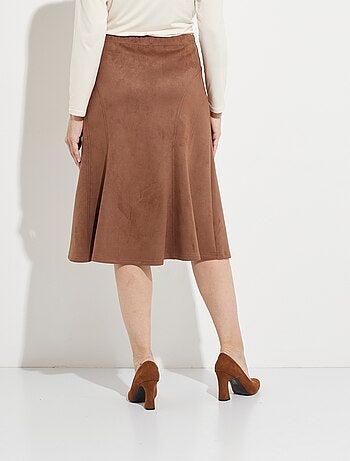 Jupe longue évasée maille suédée