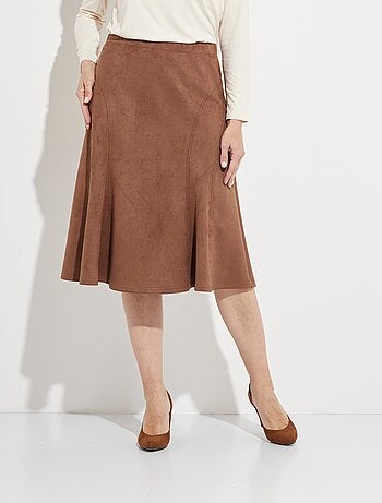 Jupe longue évasée maille suédée