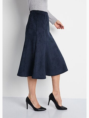 Jupe longue évasée maille suédée