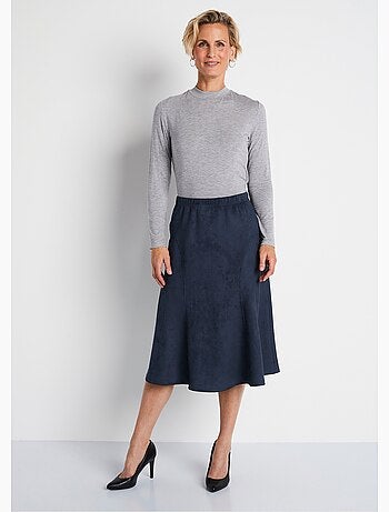 Jupe longue évasée maille suédée