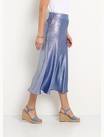 Jupe longue évasée scintillante élastiquée - Afibel
