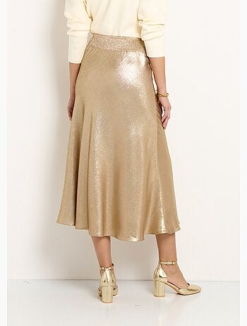 Jupe longue évasée scintillante élastiquée - Afibel