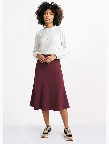 Jupe longue évasée tissu extensible - afibel