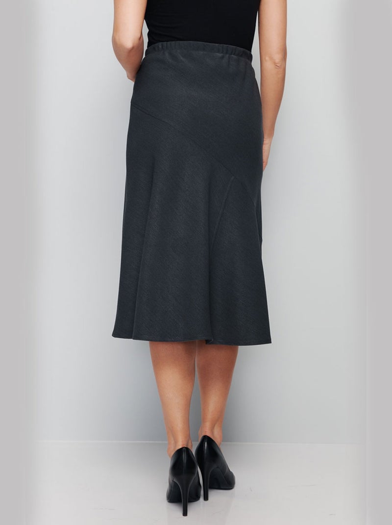 Jupe longue évasée tissu extensible - Afibel Gris - Kiabi