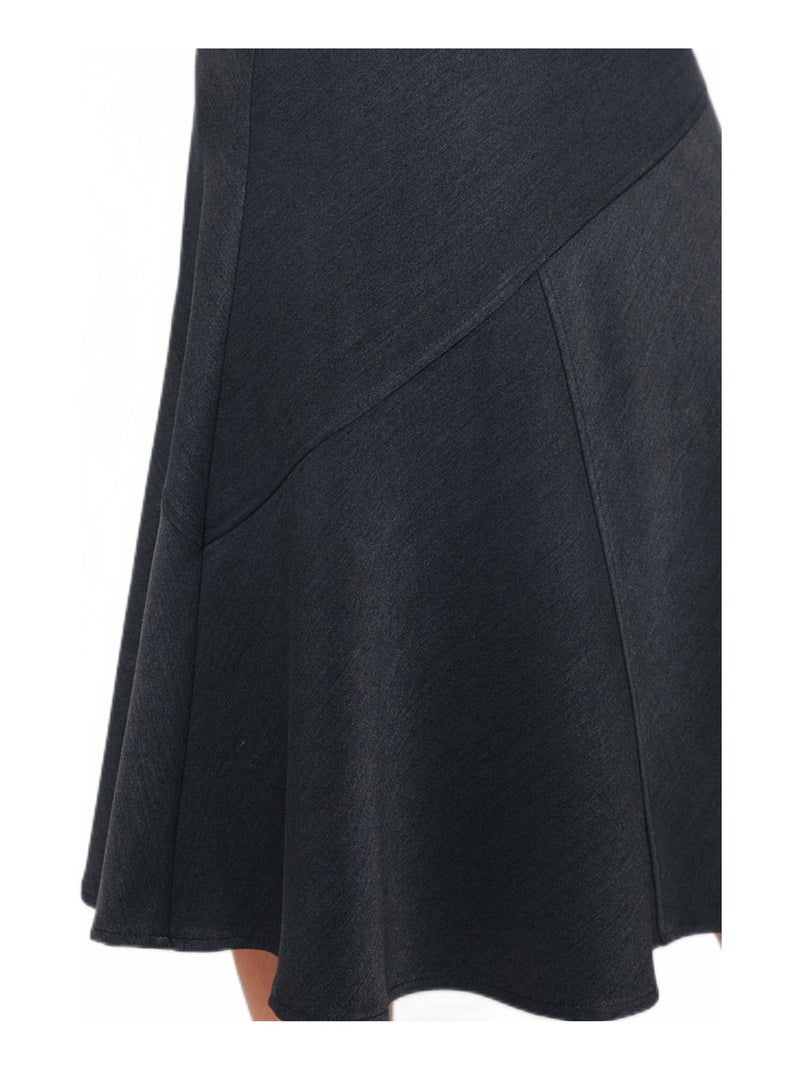 Jupe longue évasée tissu extensible - Afibel Gris - Kiabi