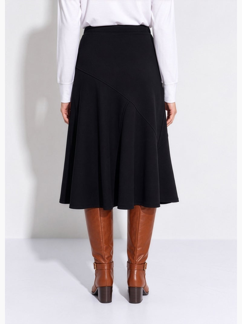 Jupe longue évasée tissu extensible - afibel Noir - Kiabi