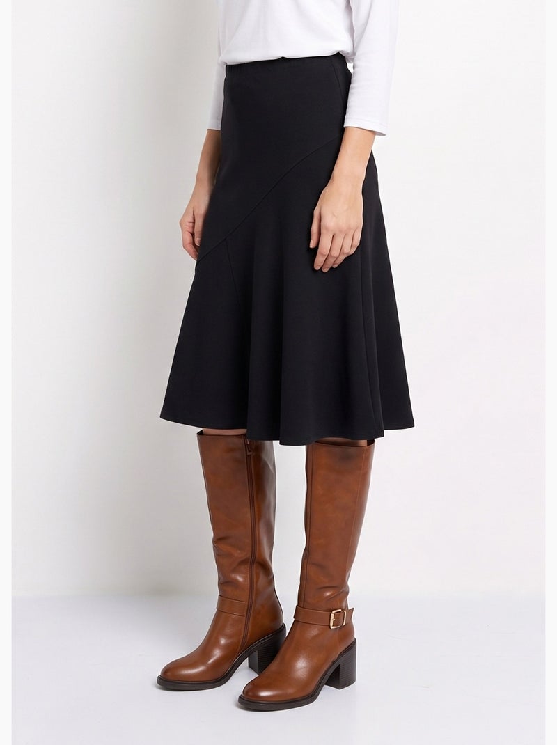 Jupe longue évasée tissu extensible - afibel Noir - Kiabi