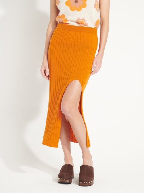 Jupe longue femme en cachemire déjaugé - AVA 13 - Kiabi