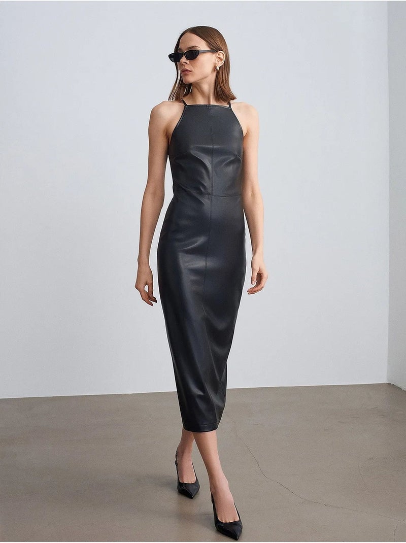 Jupe longue femme en pu dilvin Noir - Kiabi