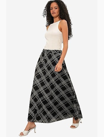 Jupe longue fleurie à taille haute bdart