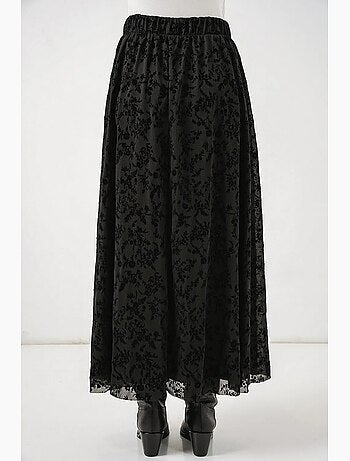 Jupe longue fleurie à taille haute bdart