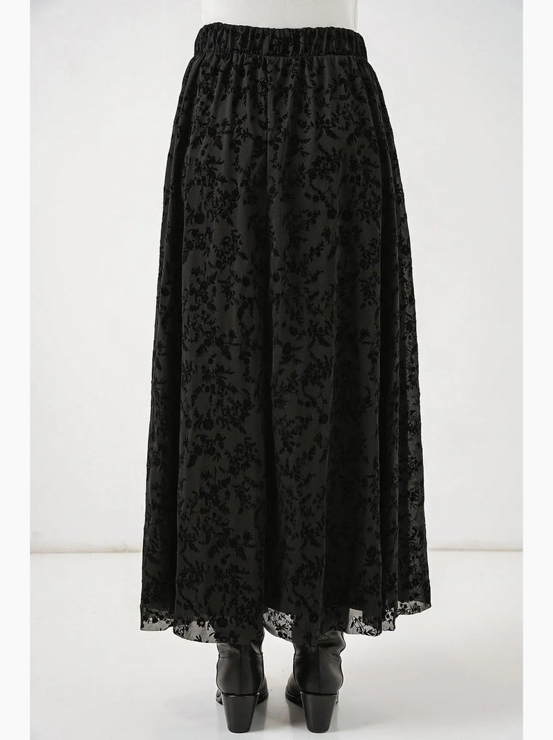 Jupe longue fleurie à taille haute bdart Noir - Kiabi