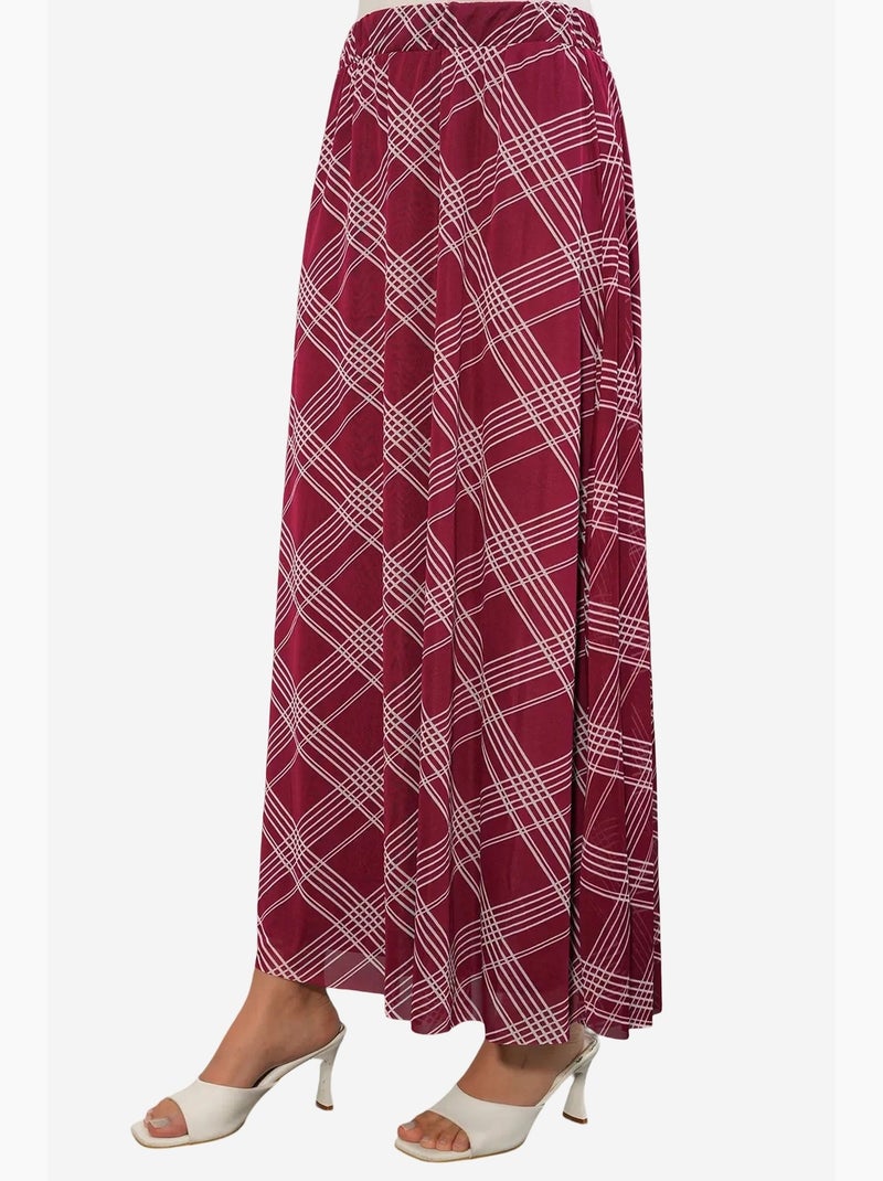 Jupe longue fleurie à taille haute bdart Rouge bordeaux - Kiabi