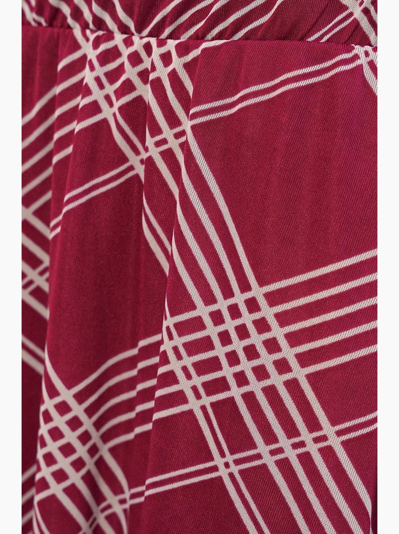 Jupe longue fleurie à taille haute bdart Rouge bordeaux - Kiabi