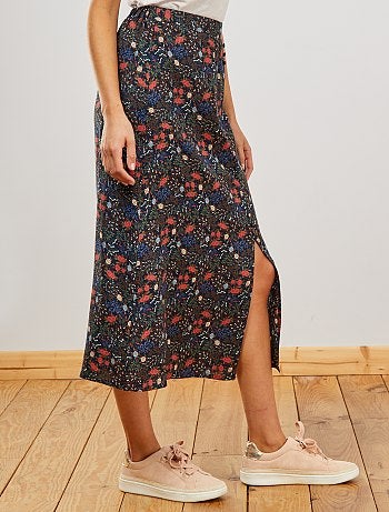 Jupe longue fleurie - Kiabi
