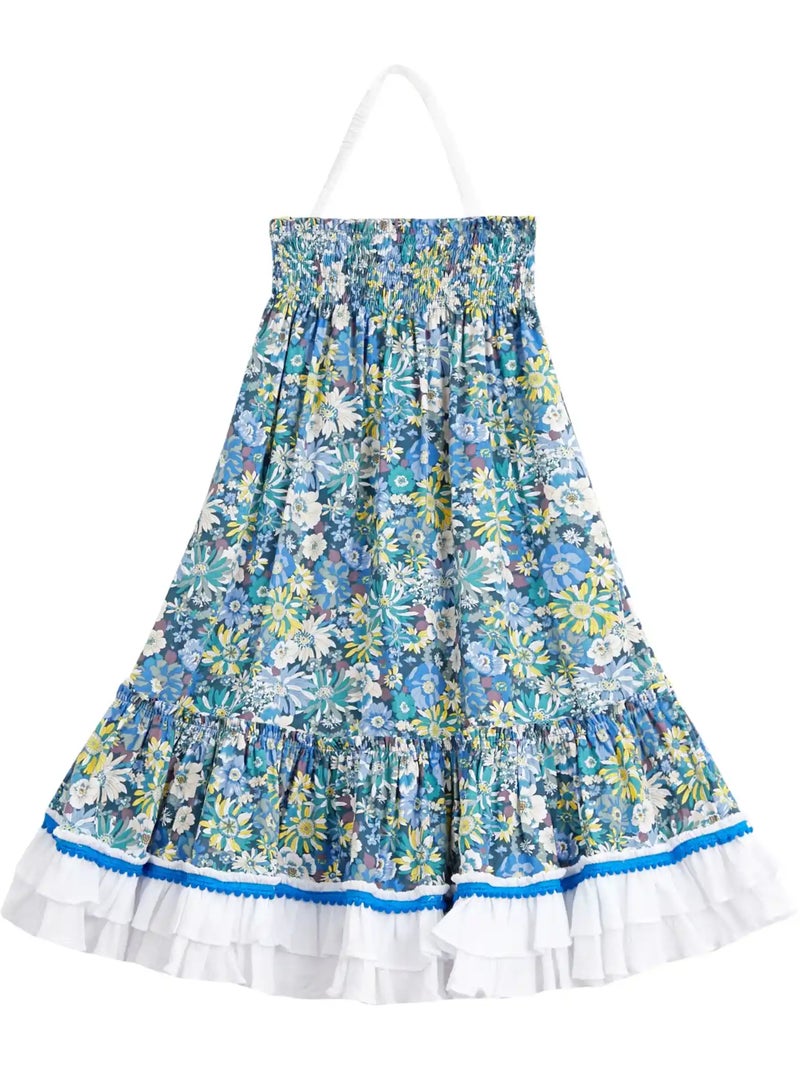 Jupe Longue Fleurie  Bohème   2-en-1  ESMERALDA - La Faute à Voltaire Bleu Bleu - Kiabi