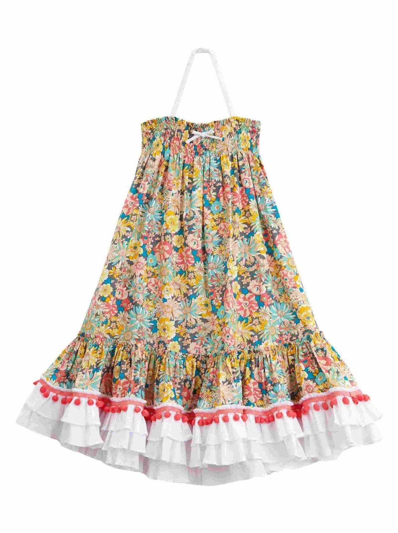 Jupe Longue Fleurie  Bohème   2-en-1  ESMERALDA - La Faute à Voltaire Vert/Orange - Kiabi